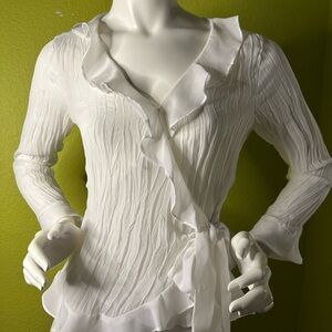 Sunny Leigh White Ruffled Blouse